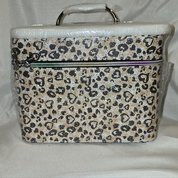 3 Piece Pink Geometric Patterned Makeup Hard Cases You Choose Design - Picture 13 of 14